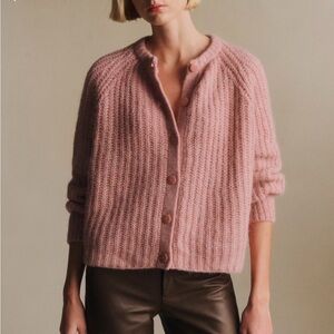 Sézane Emile Cardigan in Mottled Pink-S
